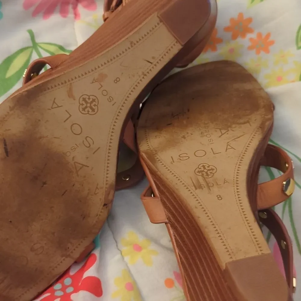 Isola women's brown leather gladiator‎ sandals size 8